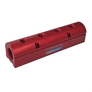 Manifold, Red Aluminum (4) 1/2" Ports & 1-1/2"Inlets Smartflow #12SA-4-4-2-Y